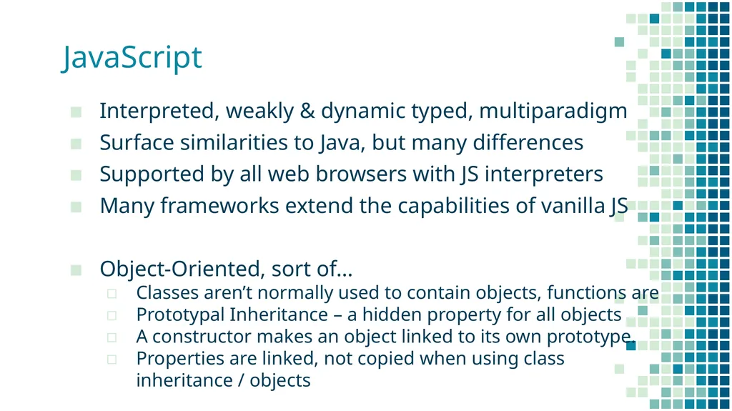 Introduction to JavaScript COMP 3700 With thanks - slide 4 of 18