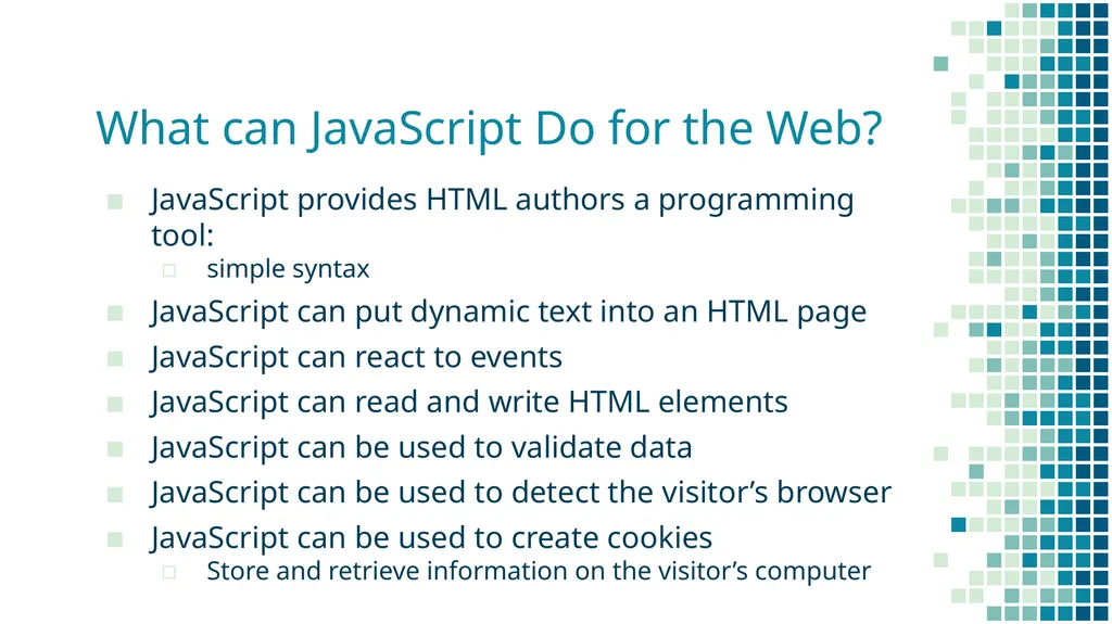 Introduction to JavaScript COMP 3700 With thanks - slide 11 of 18