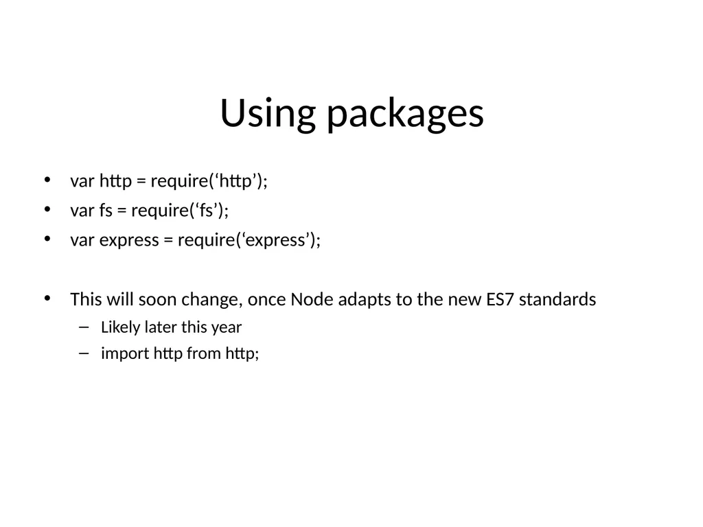 NodeJS 3rd October 2019 The MEAN stack - slide 19 of 32