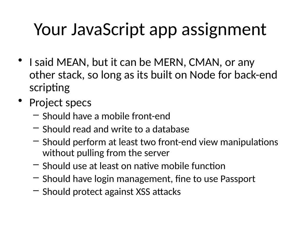 NodeJS 3rd October 2019 The MEAN stack - slide 31 of 32