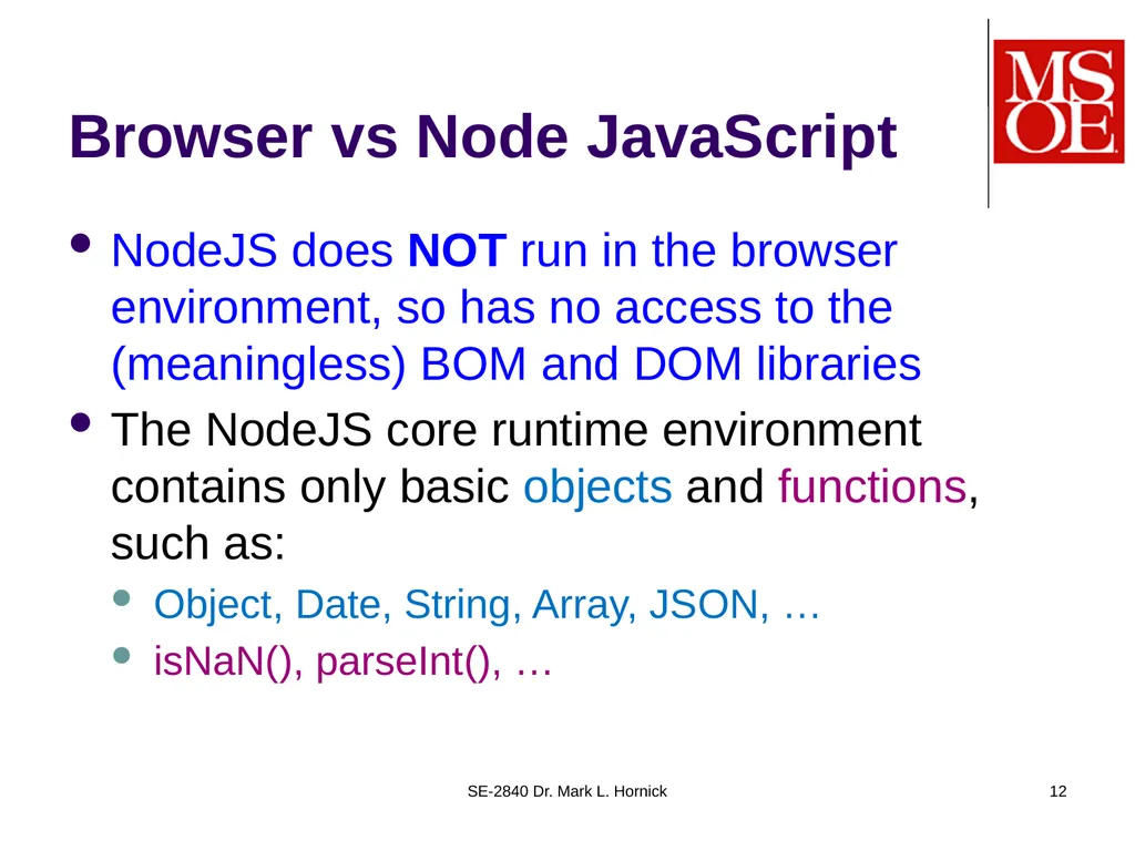 SE-2840 Dr. Mark L. Hornick 1 Server-side - slide 12 of 18
