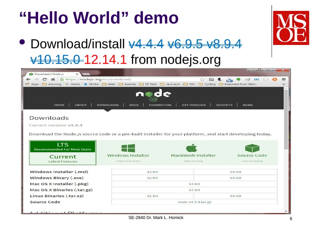 SE-2840 Dr. Mark L. Hornick 1 Server-side - slide 6 of 18