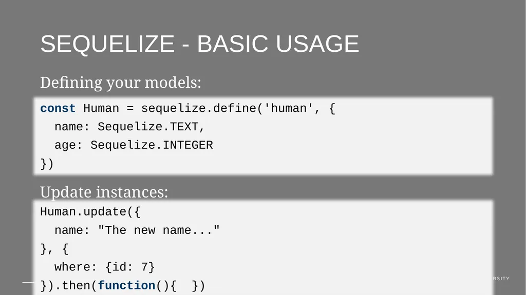 Using sequelize in node.js Peter Larsson-Green - slide 13 of 17