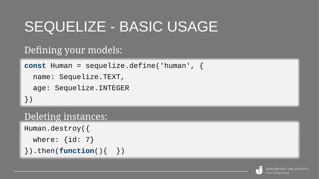 Using sequelize in node.js Peter Larsson-Green - slide 14 of 17