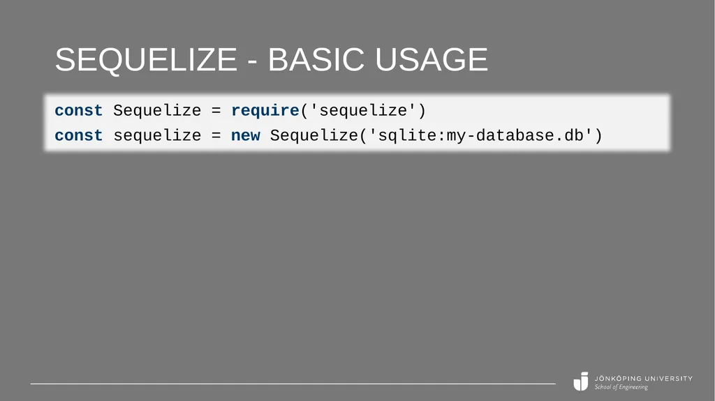 Using sequelize in node.js Peter Larsson-Green - slide 7 of 17