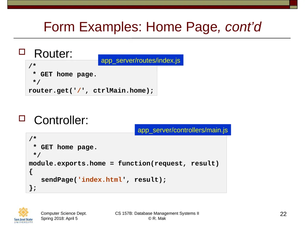 CS/SE 157B Database Management Systems II April 5 - slide 22 of 35