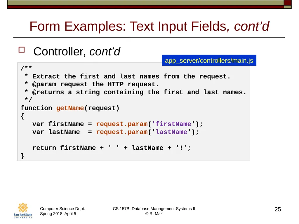 CS/SE 157B Database Management Systems II April 5 - slide 25 of 35