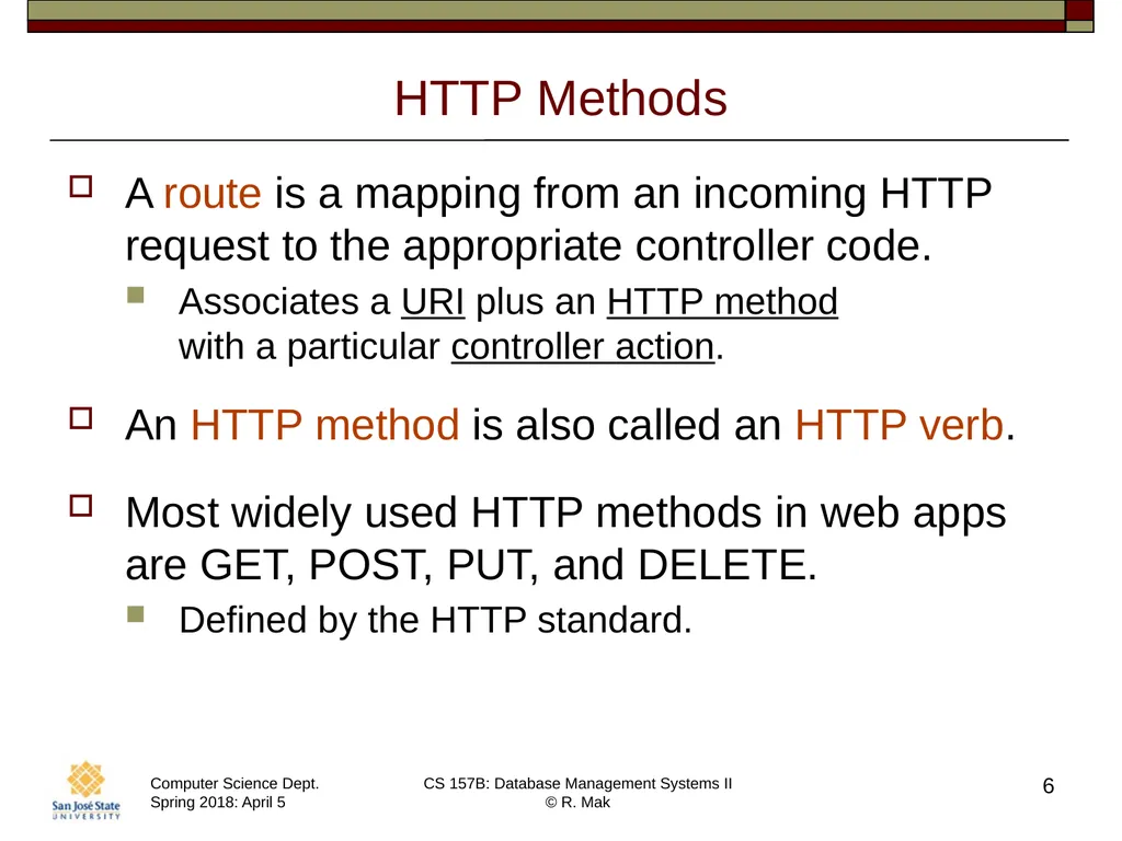 CS/SE 157B Database Management Systems II April 5 - slide 6 of 35