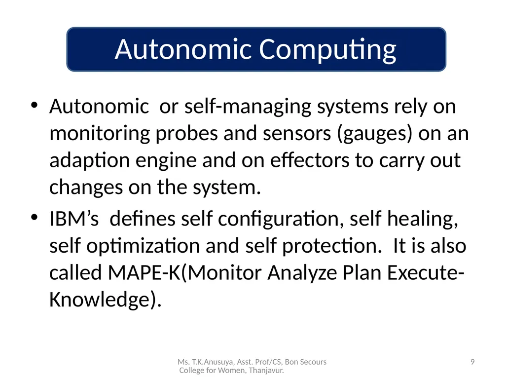 Introduction to Cloud Computing 1 Ms. T.K.Anusuya, - slide 9 of 20
