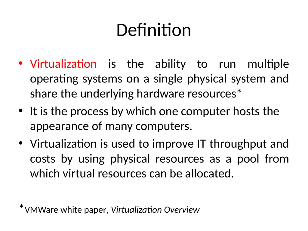 Virtualization and Cloud Computing Definition - slide 2 of 18