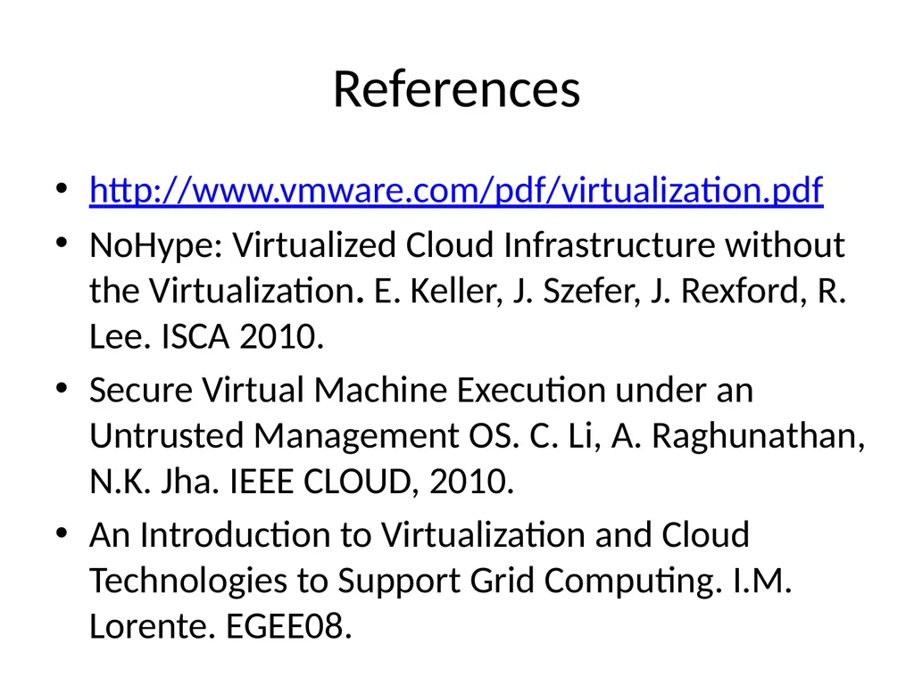 Virtualization and Cloud Computing Definition - slide 18 of 18