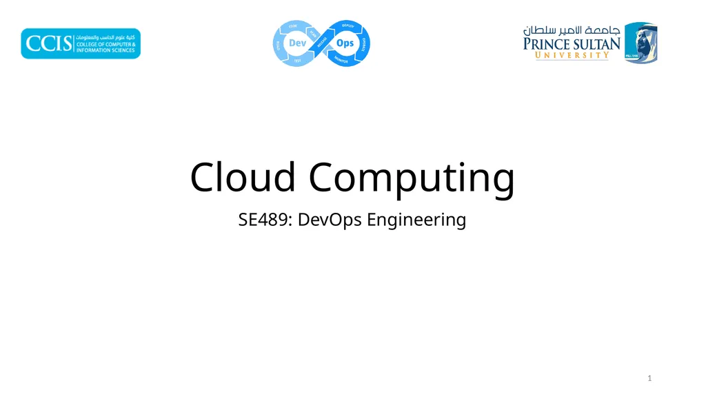 Cloud Computing SE489: DevOps Engineering 1 - slide 1 of 15