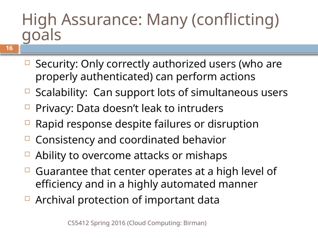 CS5412: Spring 2016 Cloud Computing Ken Birman - slide 16 of 37