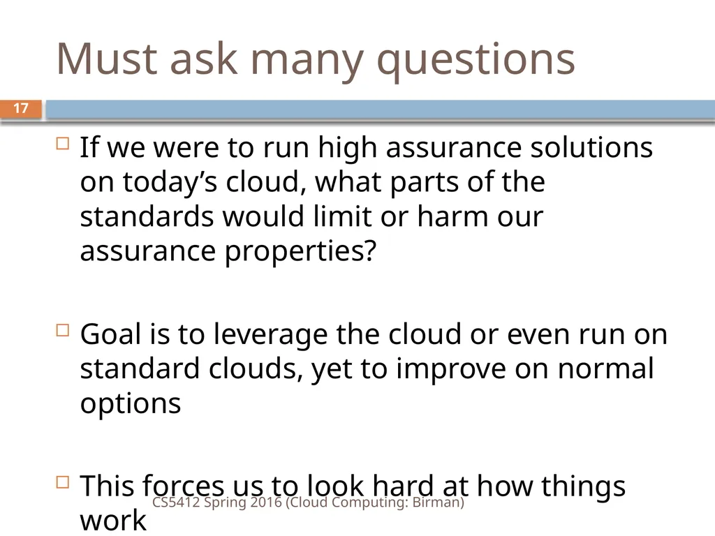 CS5412: Spring 2016 Cloud Computing Ken Birman - slide 17 of 37