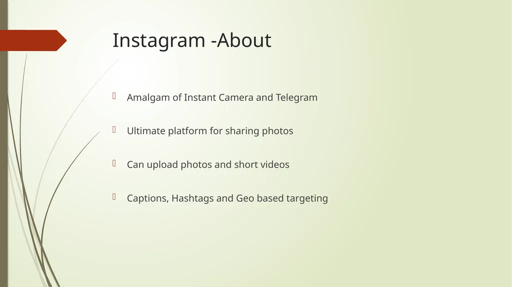 Instagram Marketing A brief introduction Instagram - slide 2 of 15