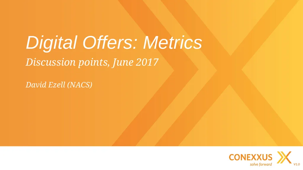 Digital Offers: Metrics Discussion points, June - slide 1 of 7