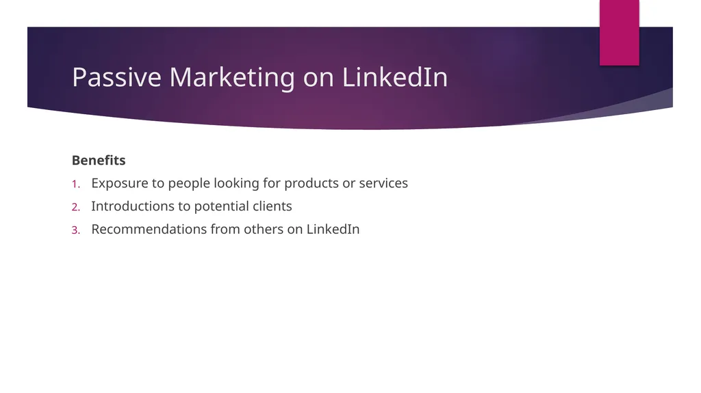 LinkedIn Overview The Web marketing Guy What is - slide 6 of 13