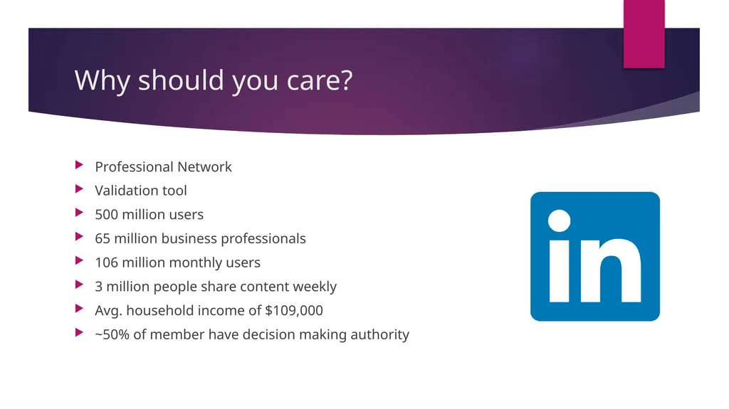 LinkedIn Overview The Web marketing Guy What is - slide 3 of 13