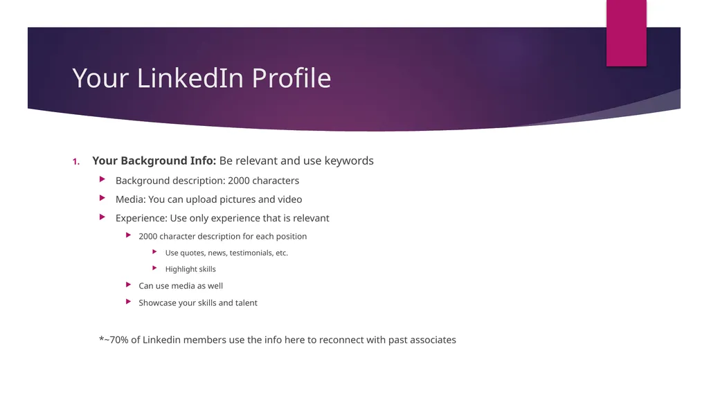 LinkedIn Overview The Web marketing Guy What is - slide 11 of 13