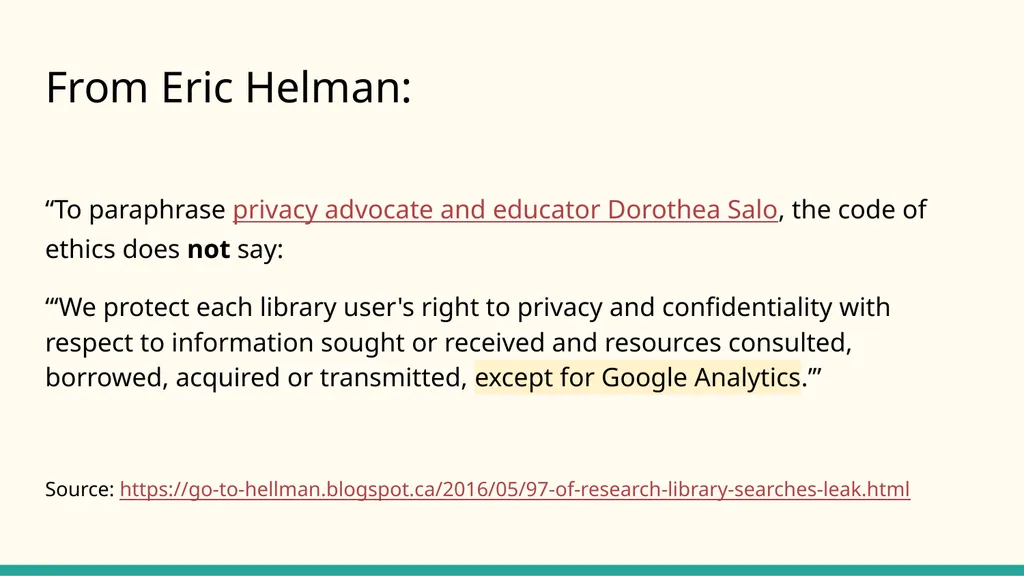 Ethics of using Google Analytics BC UX Interest - slide 11 of 32