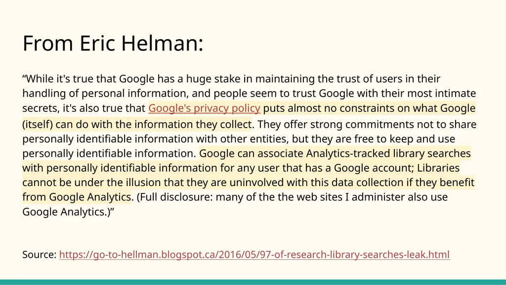 Ethics of using Google Analytics BC UX Interest - slide 12 of 32