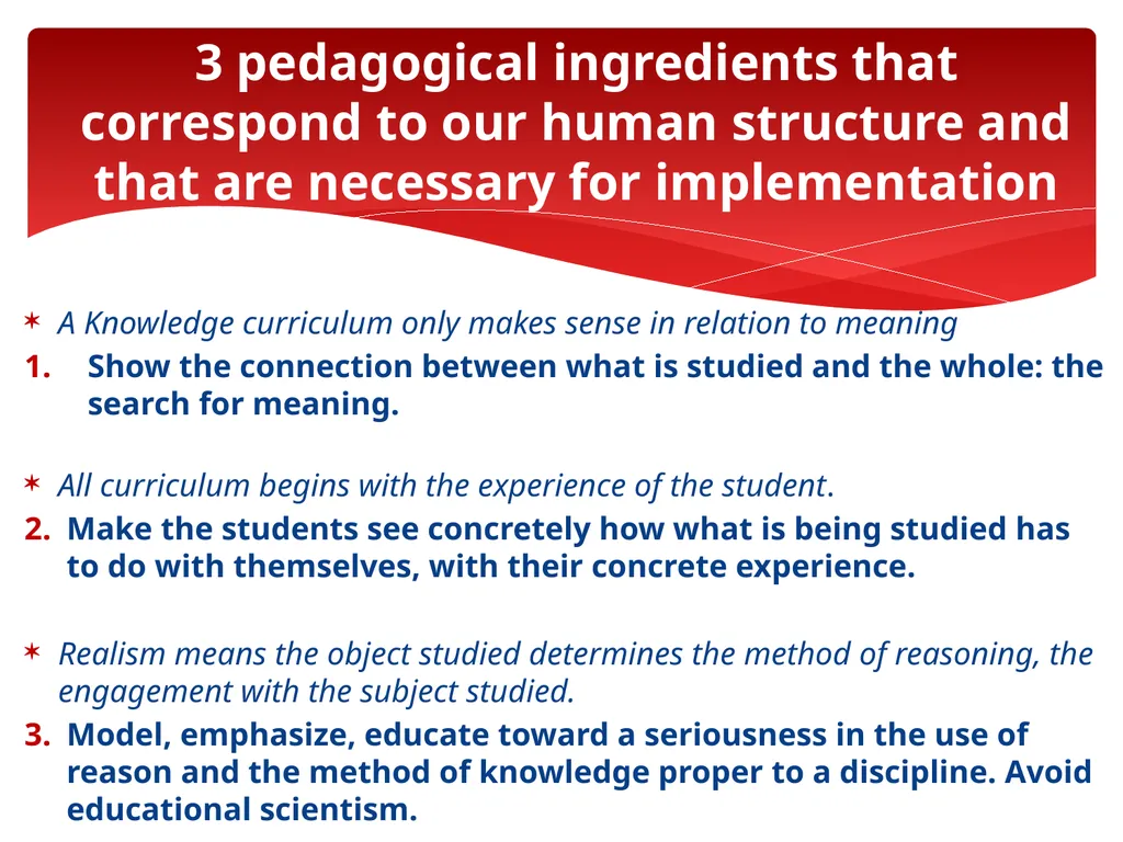The New Curriculum Transfer From Paper to Practice - slide 9 of 13