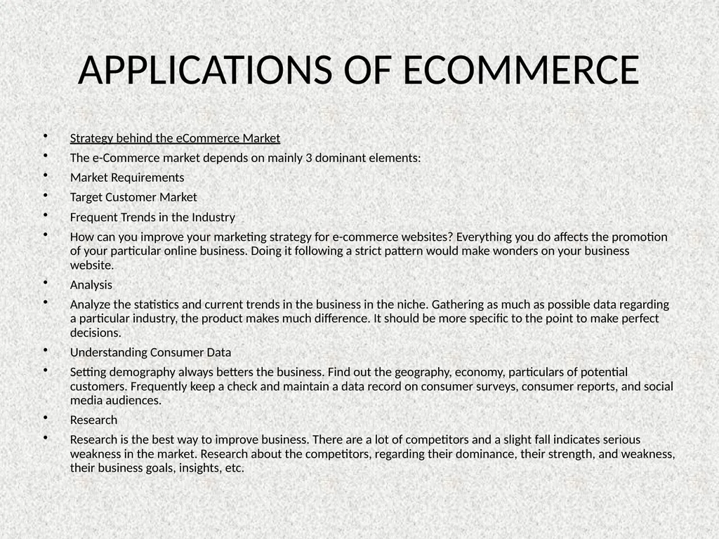 E COMMERCE APPLICATIONS OF E COMMERCE APPLICATIONS - slide 5 of 7