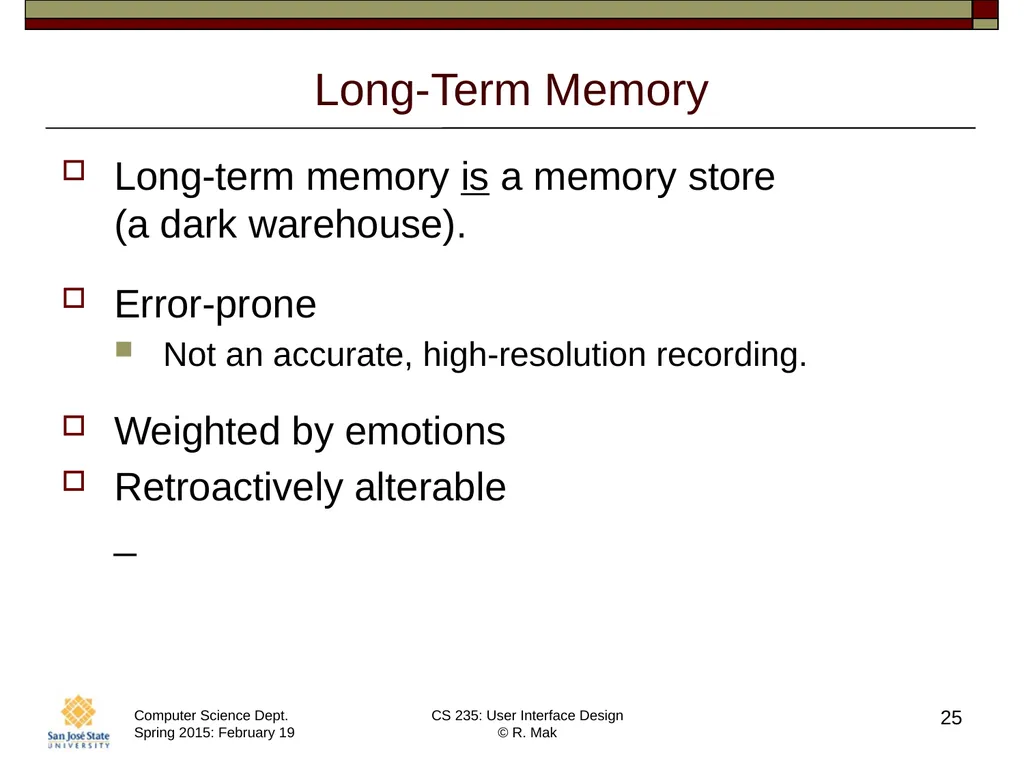 CS 235: User Interface Design February 19 Class - slide 25 of 33