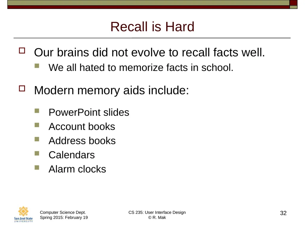 CS 235: User Interface Design February 19 Class - slide 32 of 33