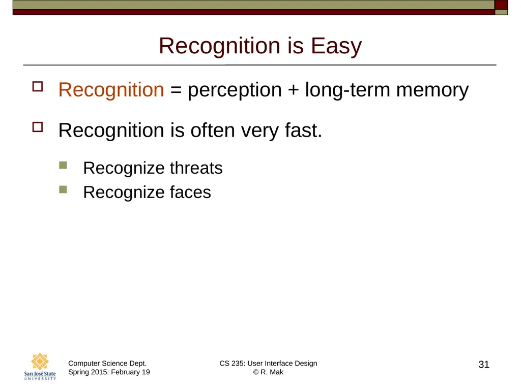 CS 235: User Interface Design February 19 Class - slide 31 of 33