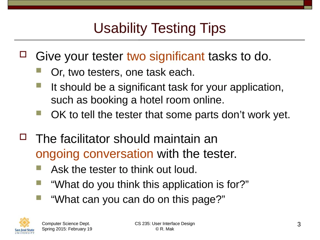 CS 235: User Interface Design February 19 Class - slide 3 of 33