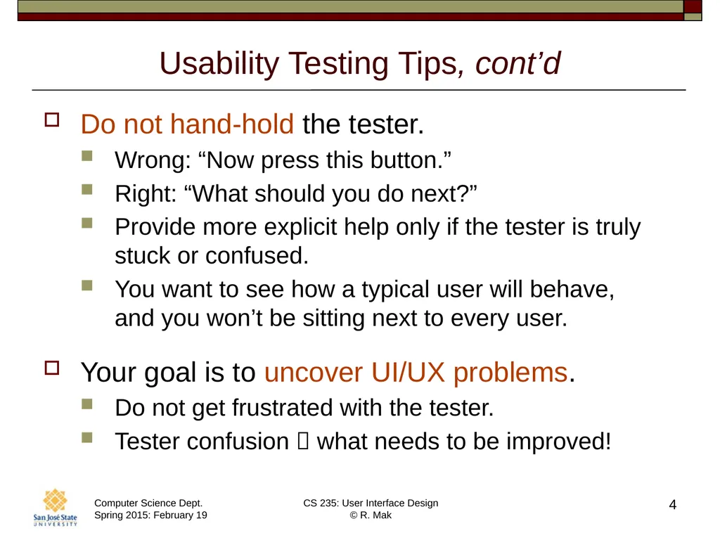 CS 235: User Interface Design February 19 Class - slide 4 of 33