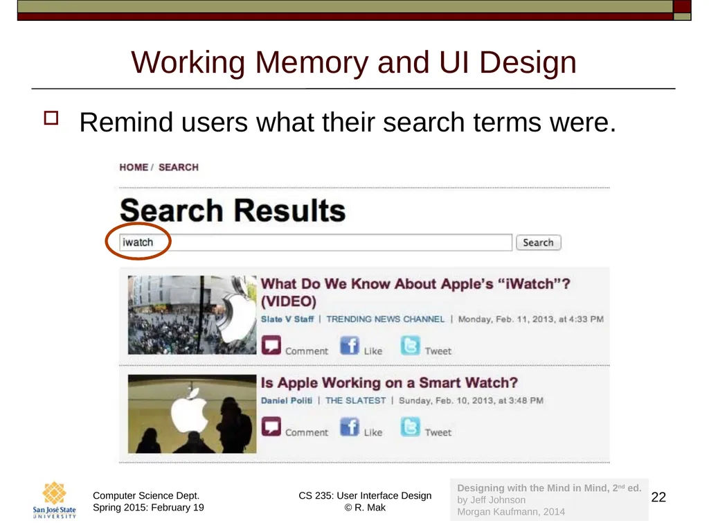 CS 235: User Interface Design February 19 Class - slide 22 of 33