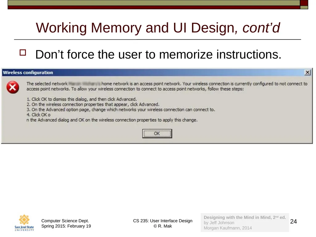 CS 235: User Interface Design February 19 Class - slide 24 of 33