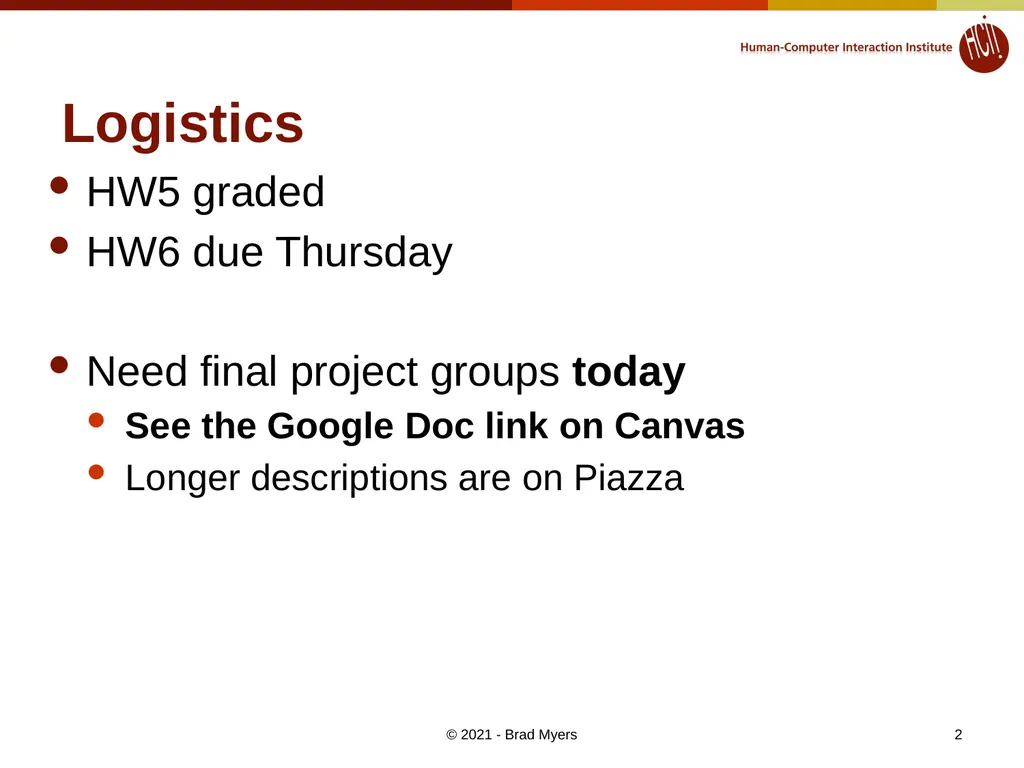 Lecture 22: Software Engineering for UIs: How to - slide 2 of 39