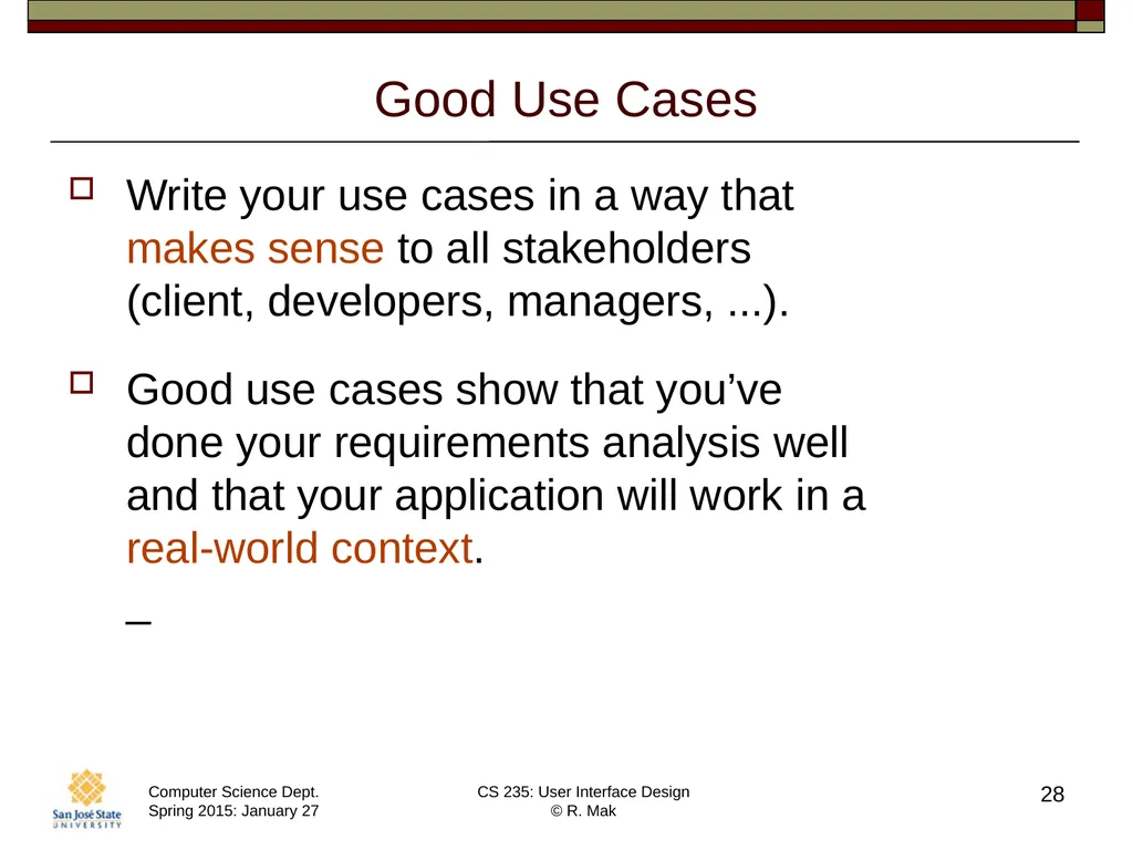 CS 235: User Interface Design August 27 Class - slide 28 of 30