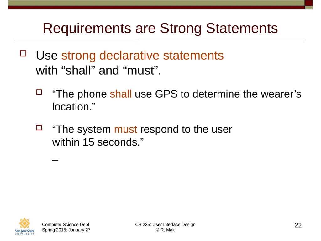 CS 235: User Interface Design August 27 Class - slide 22 of 30