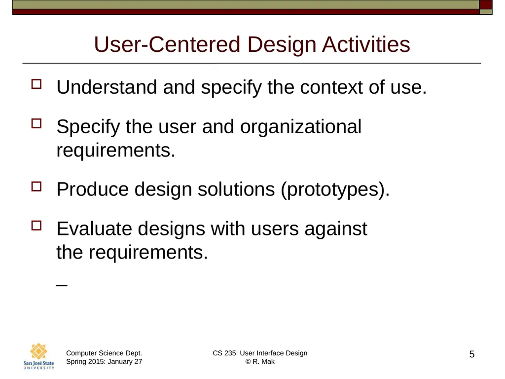 CS 235: User Interface Design August 27 Class - slide 5 of 30
