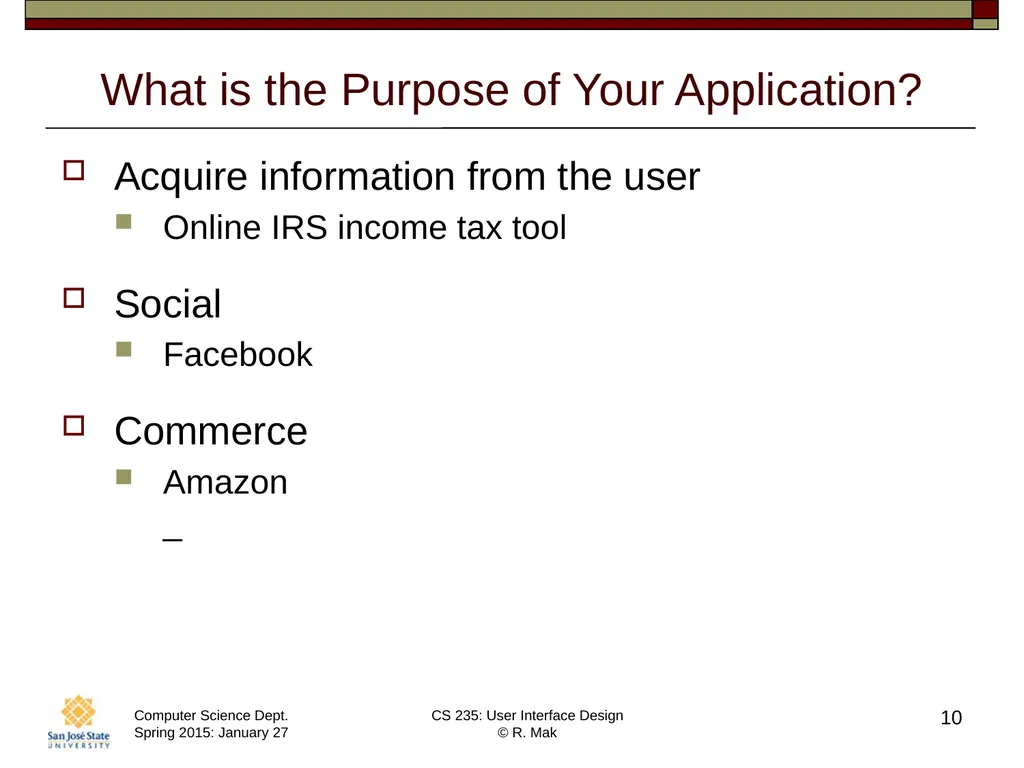 CS 235: User Interface Design August 27 Class - slide 10 of 30