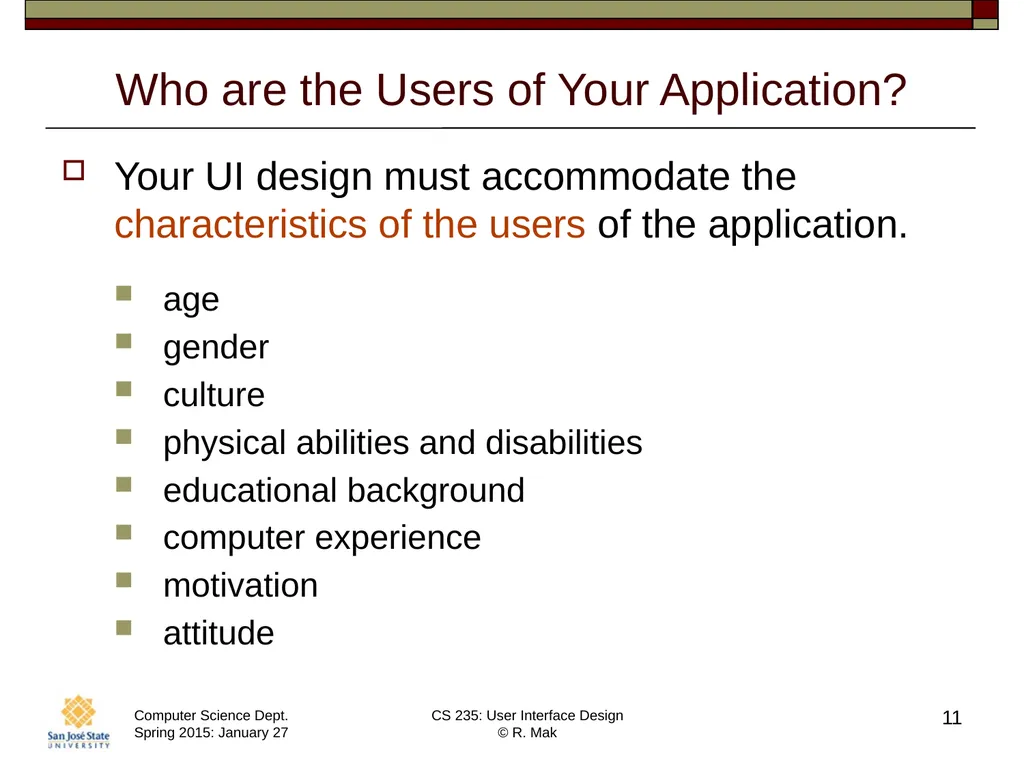 CS 235: User Interface Design August 27 Class - slide 11 of 30
