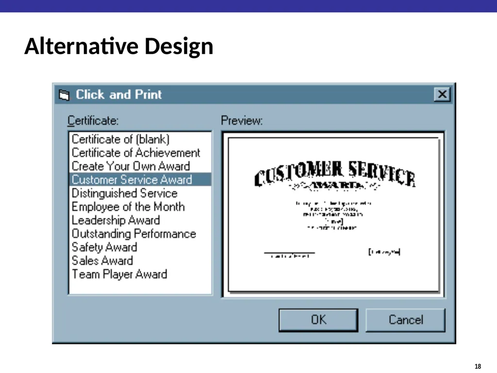 Human Factors / User Interface Design Guidelines - slide 18 of 33