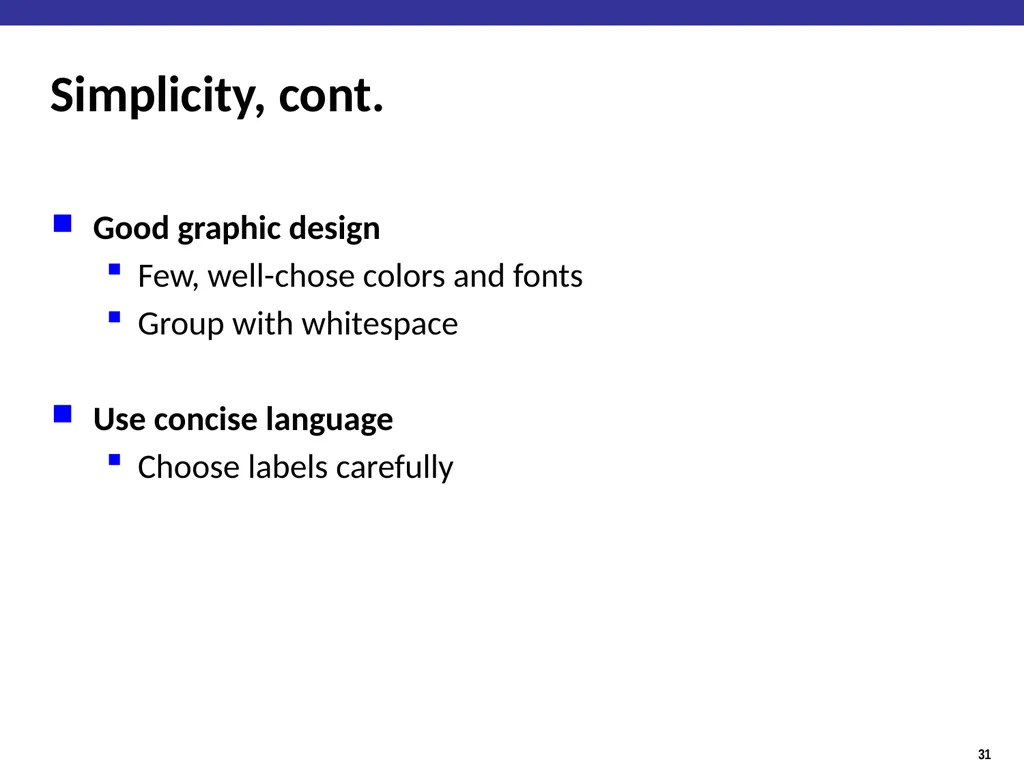 Human Factors / User Interface Design Guidelines - slide 31 of 33
