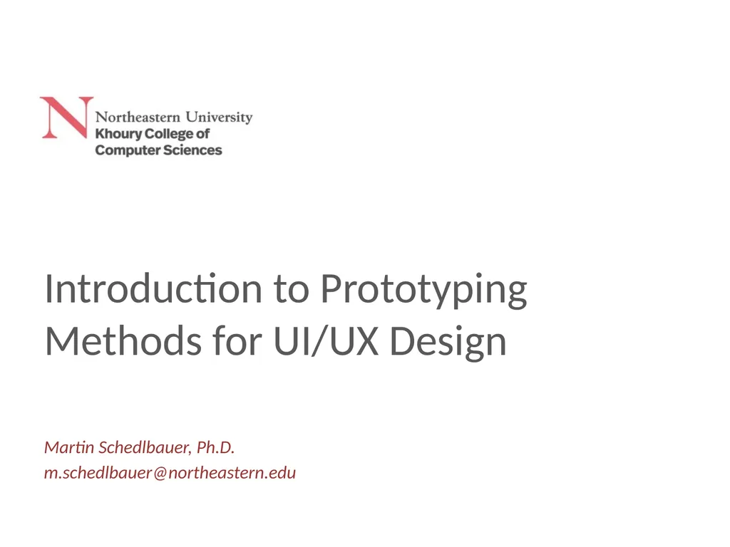 Introduction to Prototyping Methods for UI/UX - slide 1 of 24