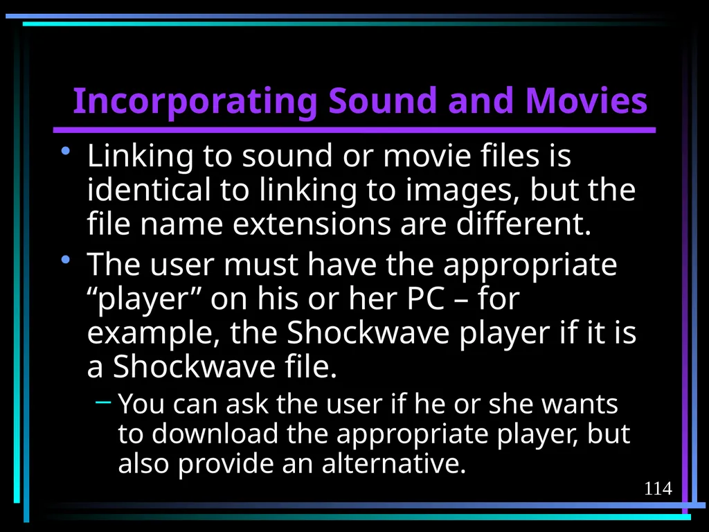 HTML 2 HTML Hypertext Markup Language (HTML) a - slide 114 of 262