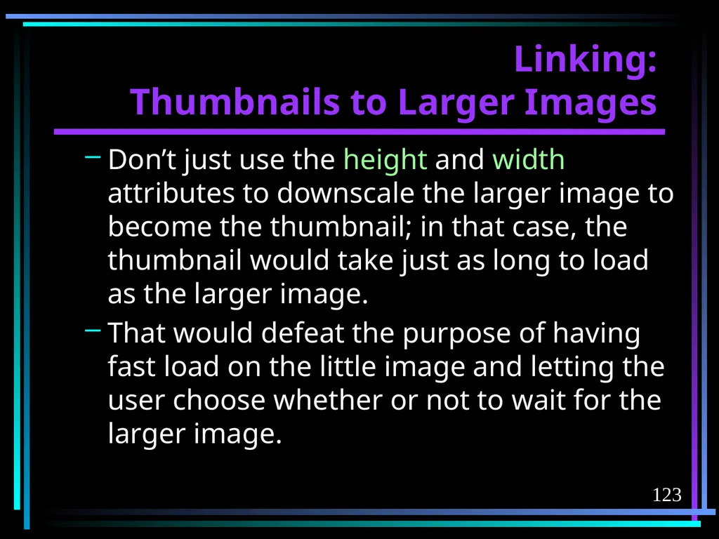 HTML 2 HTML Hypertext Markup Language (HTML) a - slide 123 of 262