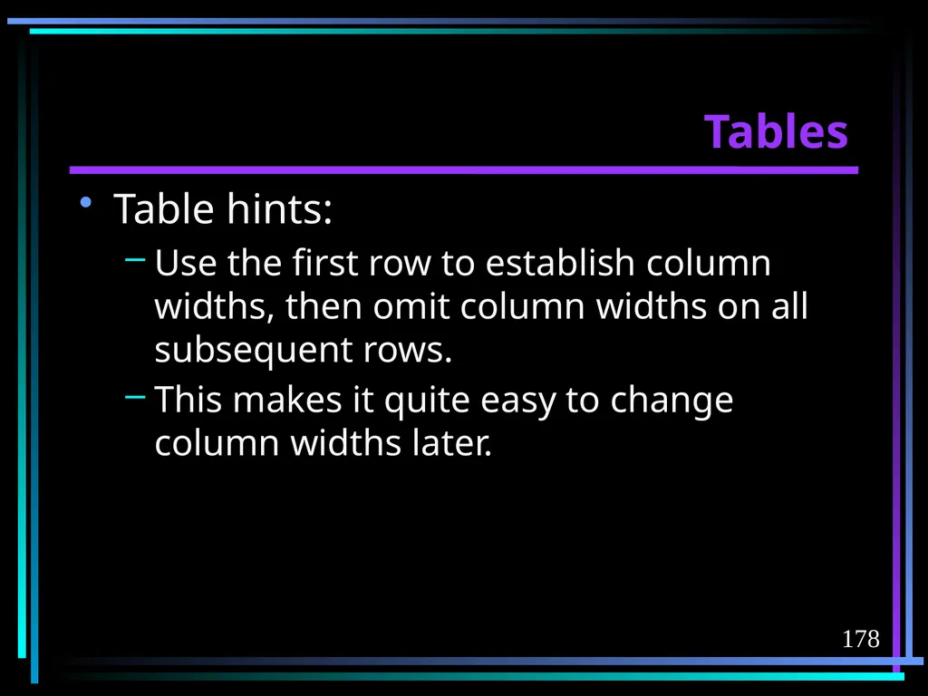 HTML 2 HTML Hypertext Markup Language (HTML) a - slide 178 of 262