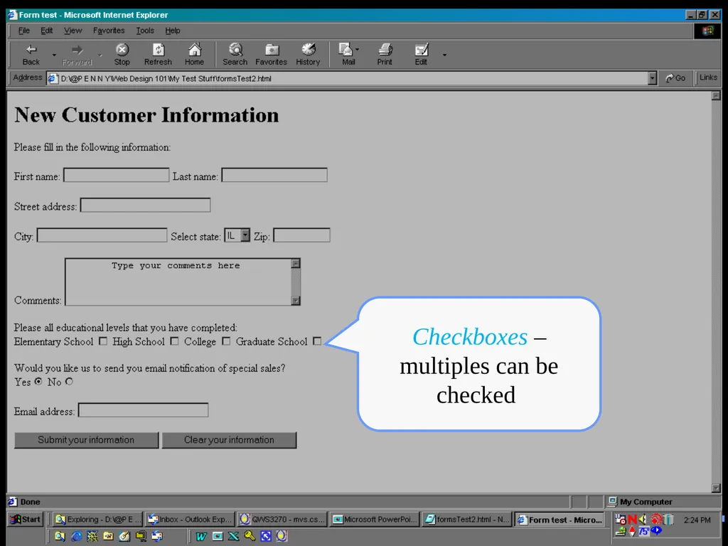 HTML 2 HTML Hypertext Markup Language (HTML) a - slide 213 of 262