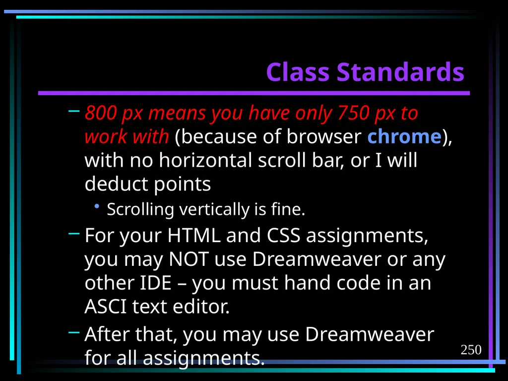 HTML 2 HTML Hypertext Markup Language (HTML) a - slide 250 of 262