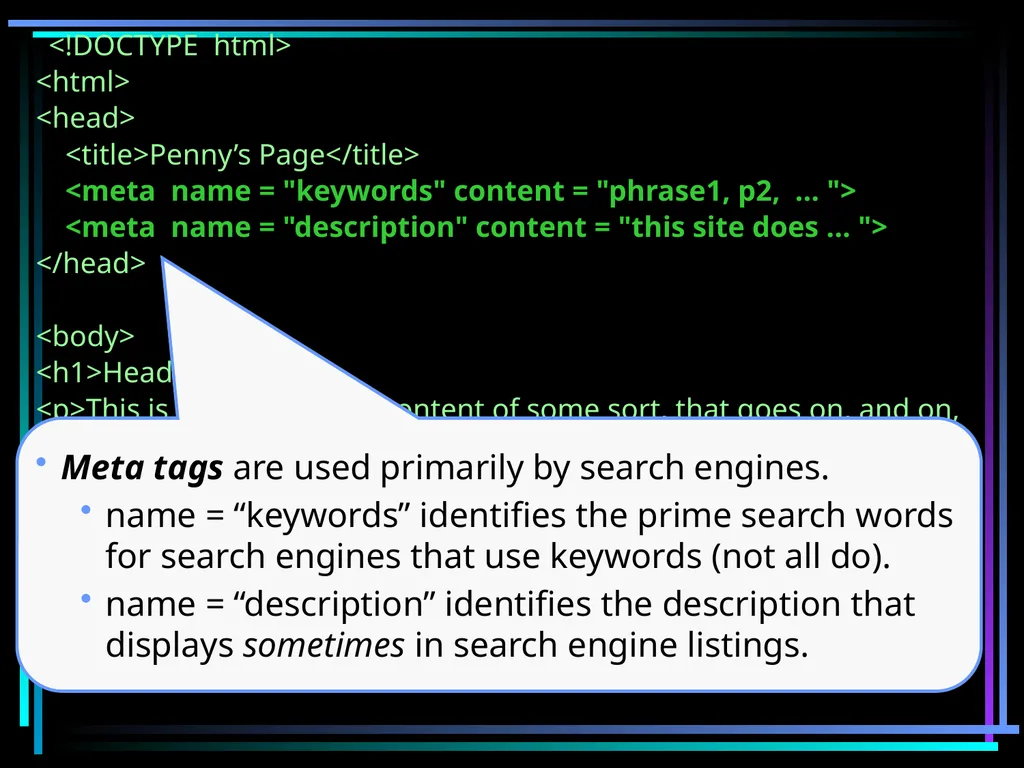 HTML 2 HTML Hypertext Markup Language (HTML) a - slide 51 of 262