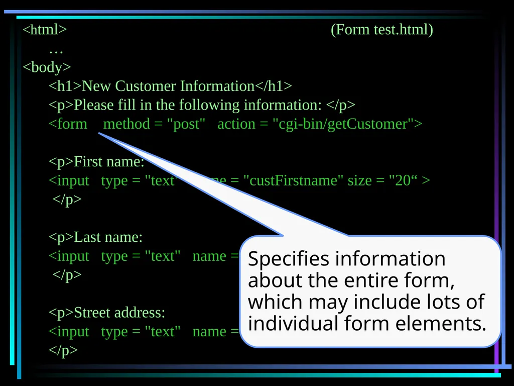 HTML 2 HTML Hypertext Markup Language (HTML) a - slide 185 of 262